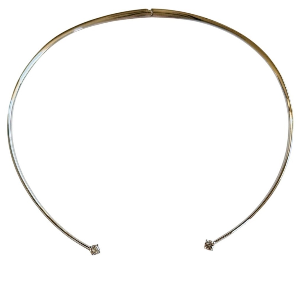 Nadri‎ Necklace Cubic Zirconia Collar Rare Silver Plated High End Designer Mod